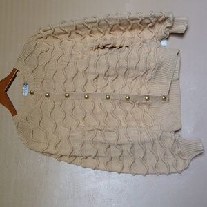 Adele Joyce vintage oversized balloon sleevessweater cream/tan color size small